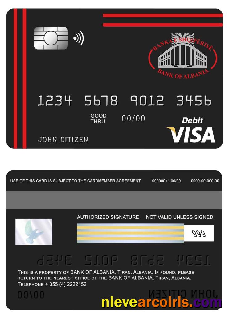 Albania Bank of Albania visa card